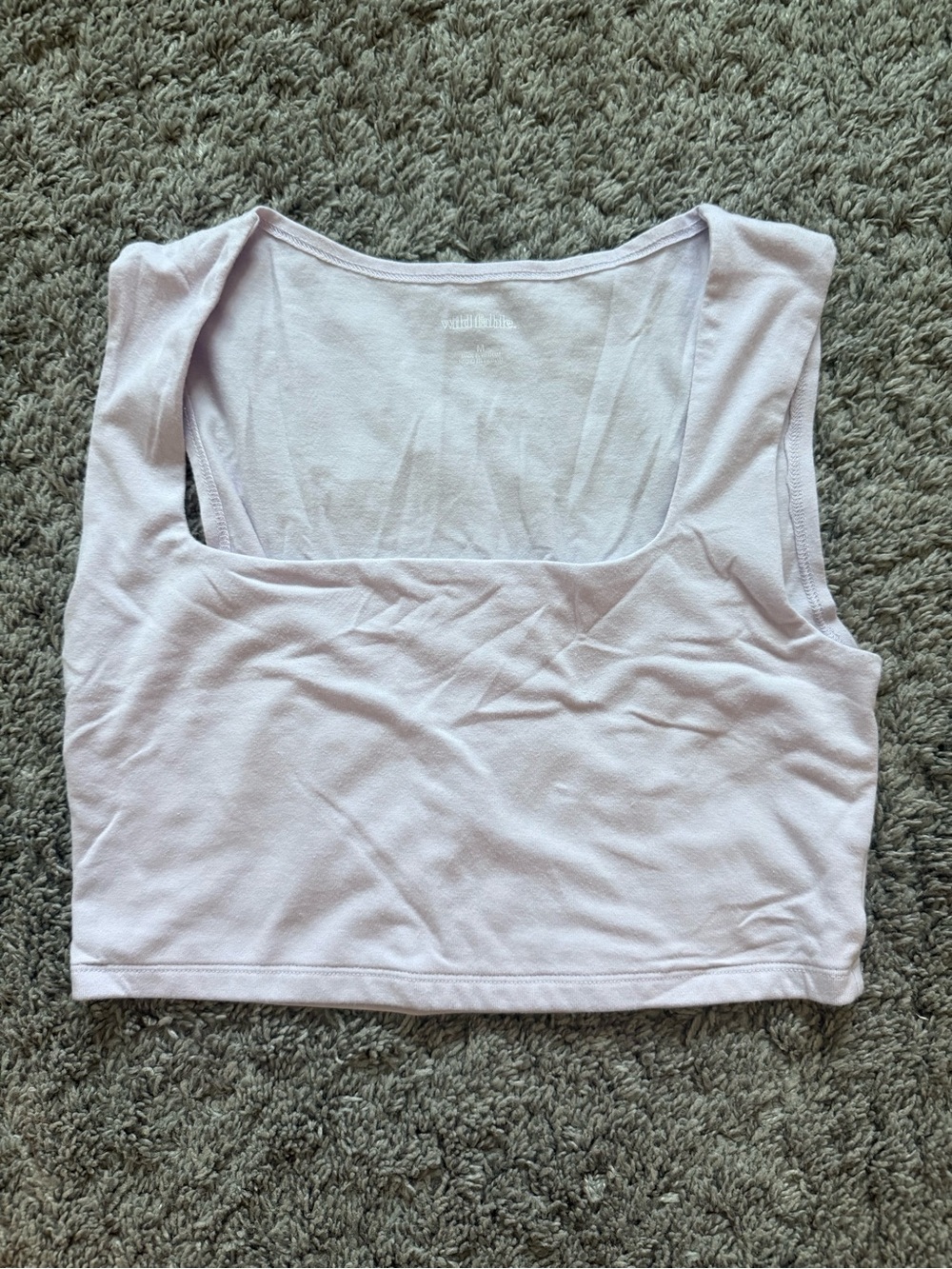 Lavender Square Neck Cropped Tank